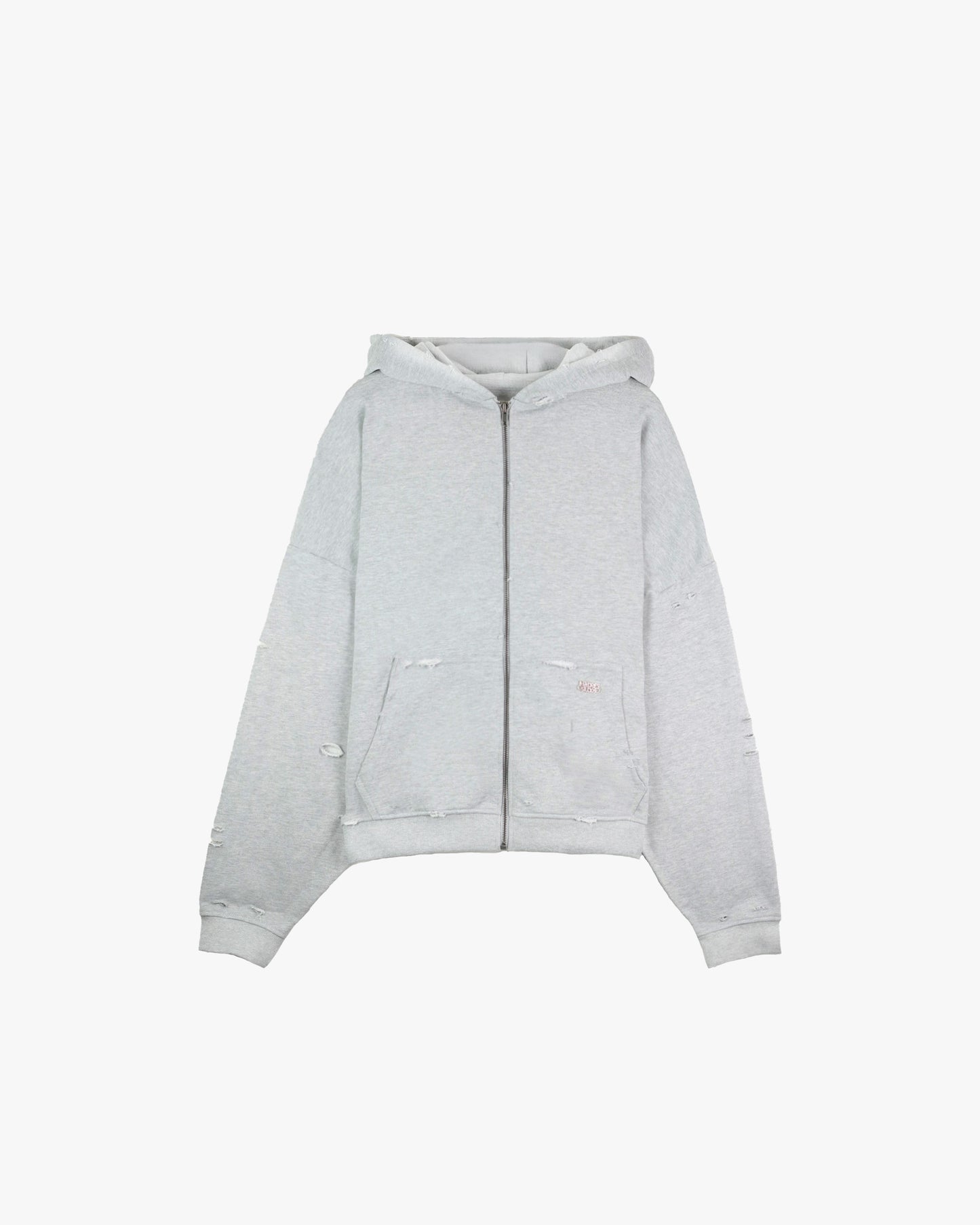90'S DESTROYED ZIP - GREY