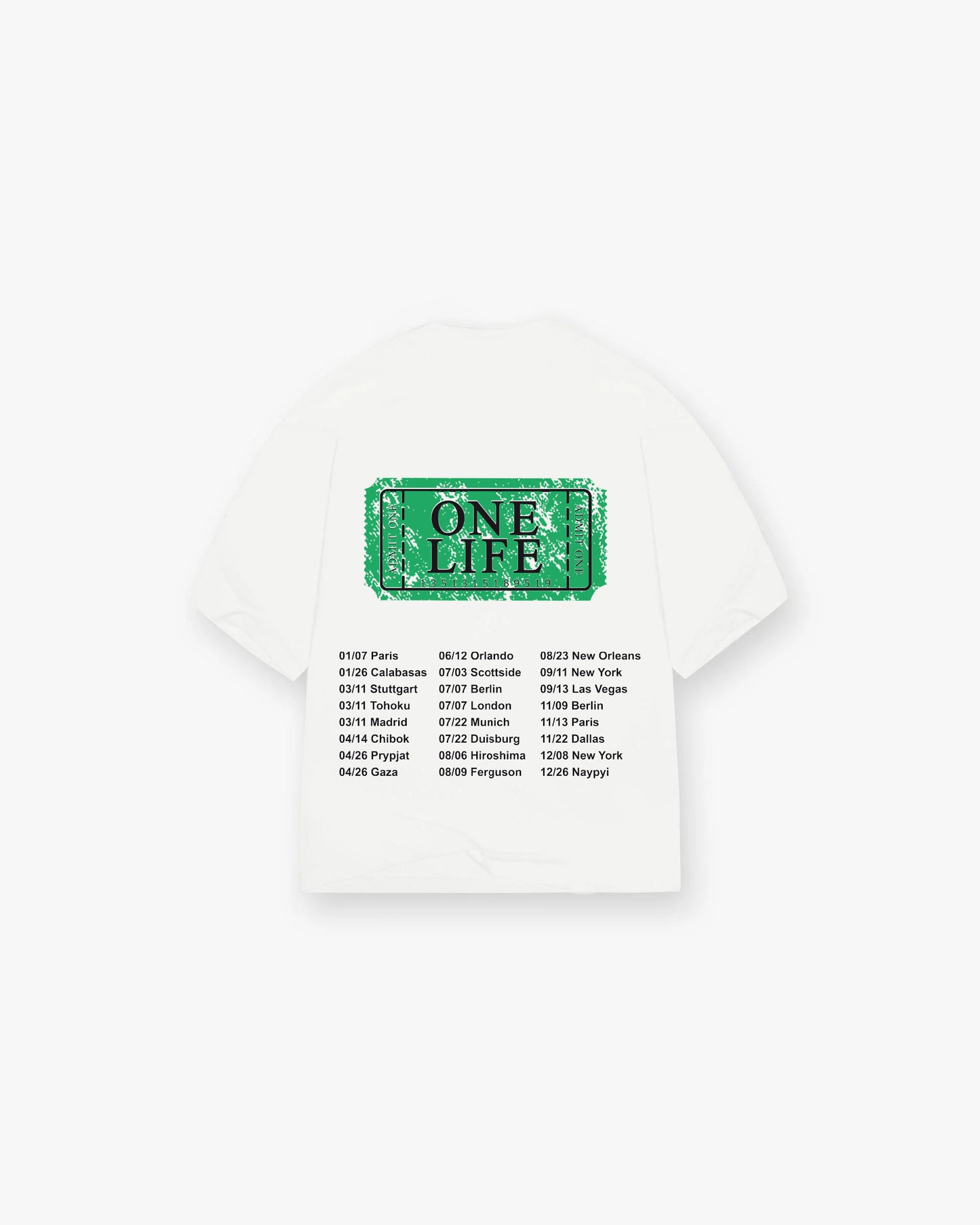 ONE LIFE TEE - WHITE GREEN