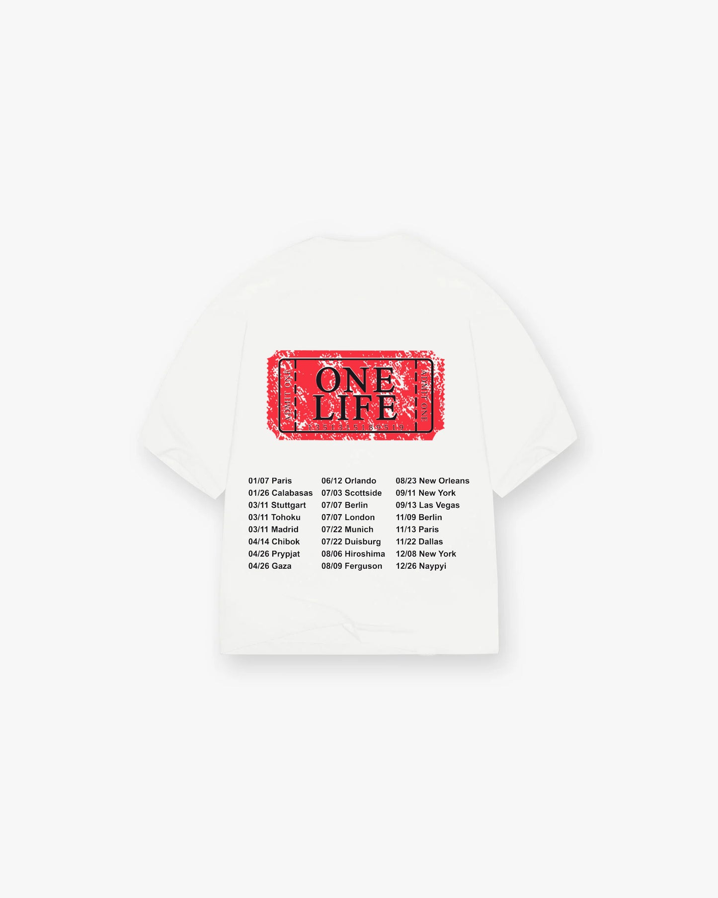 ONE LIFEE TEE - RED WHITE
