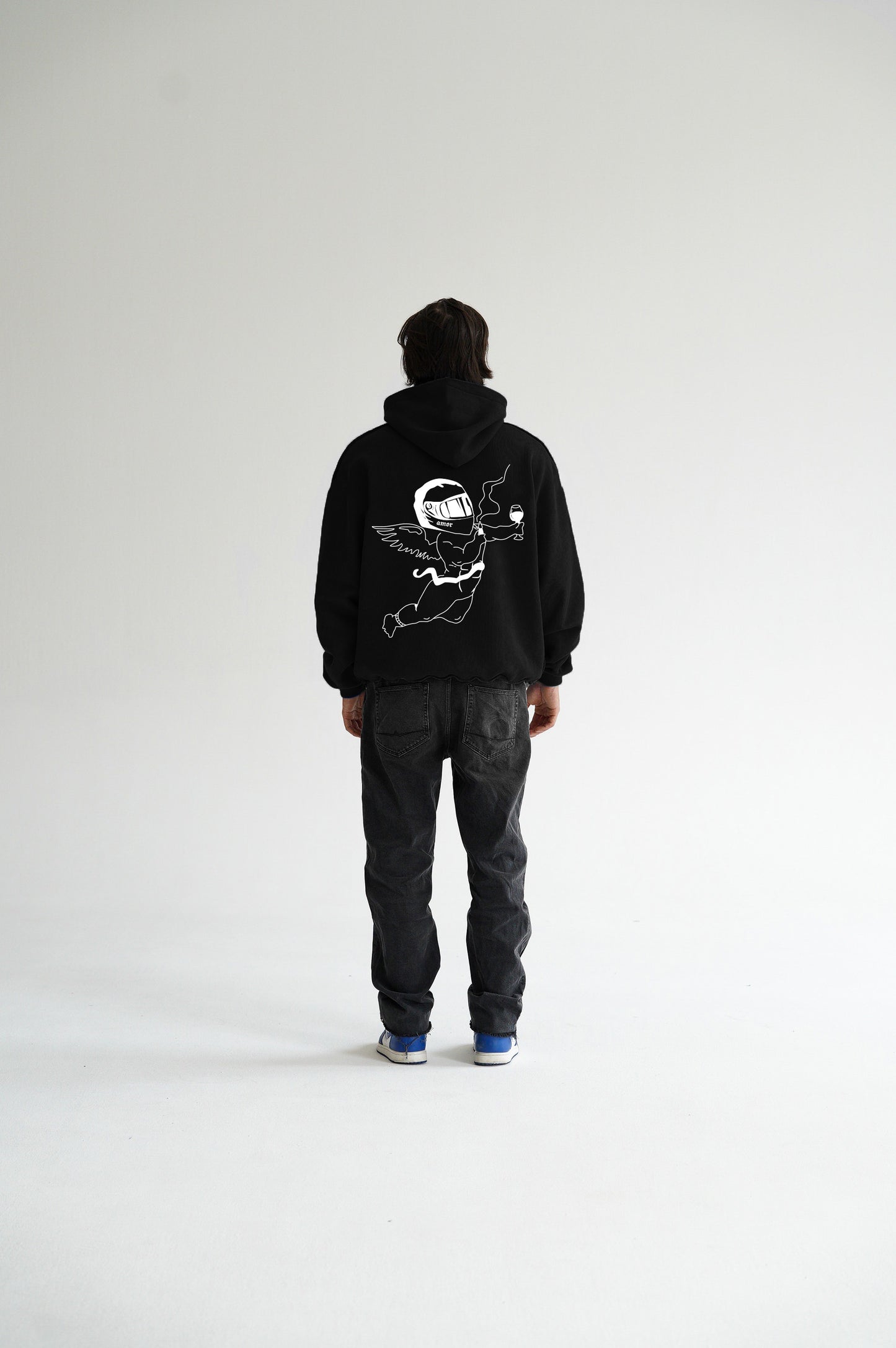 CALL FOR AMOR HOODIE - BLACK