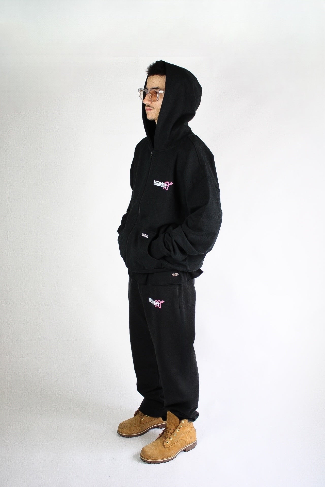LATE NIGHT TALKS ZIP HOODIE - BLACK
