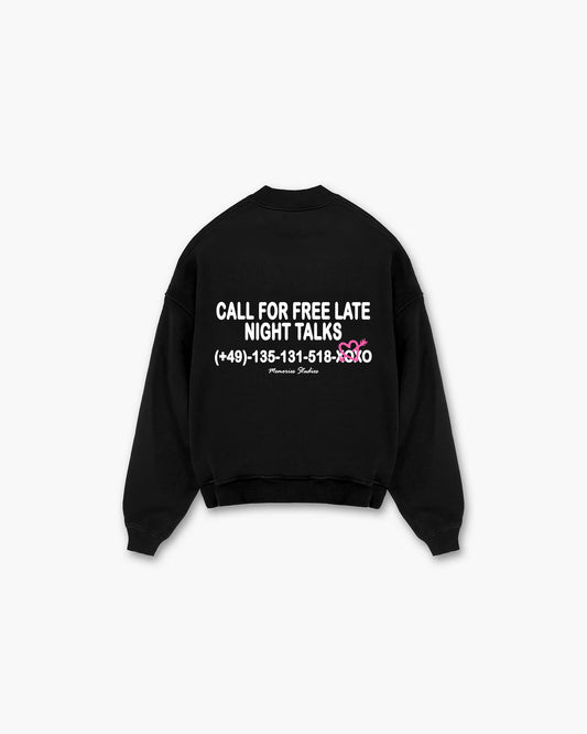 LATE NIGHT TALKS SWEATER - BLACK