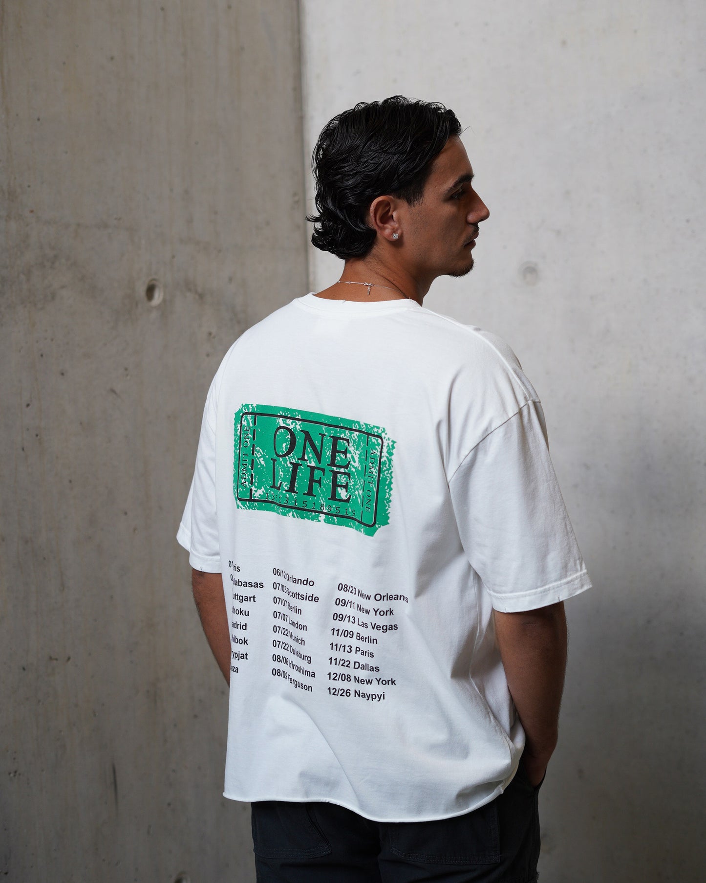 ONE LIFE TEE - WHITE GREEN