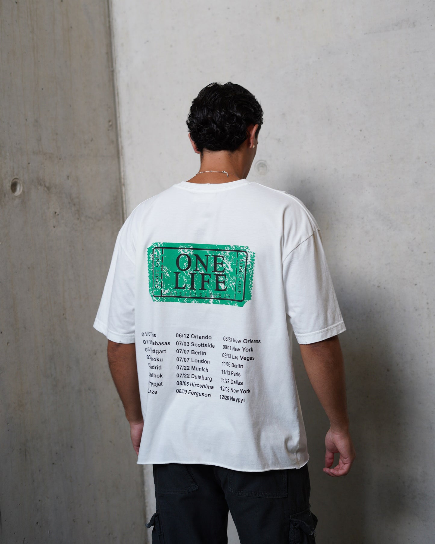ONE LIFE TEE - WHITE GREEN