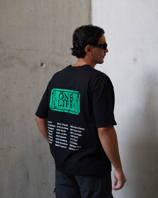 ONE LIFE TEE - BLACK GREEN