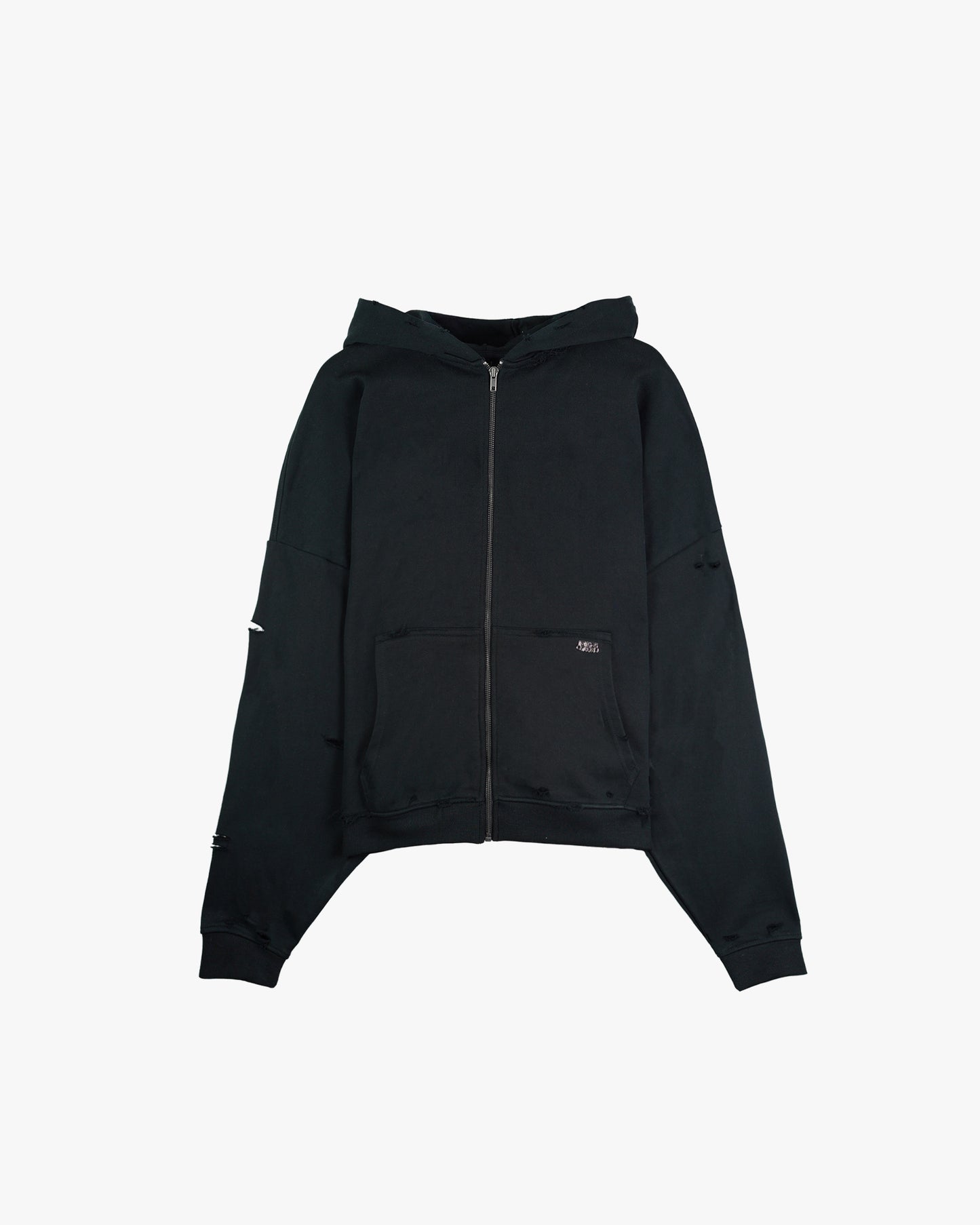 90'S DESTROYED ZIP - BLACK